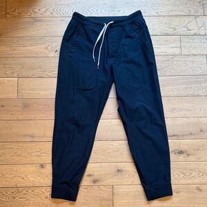 Vuori Navy Joggers with White Drawstring